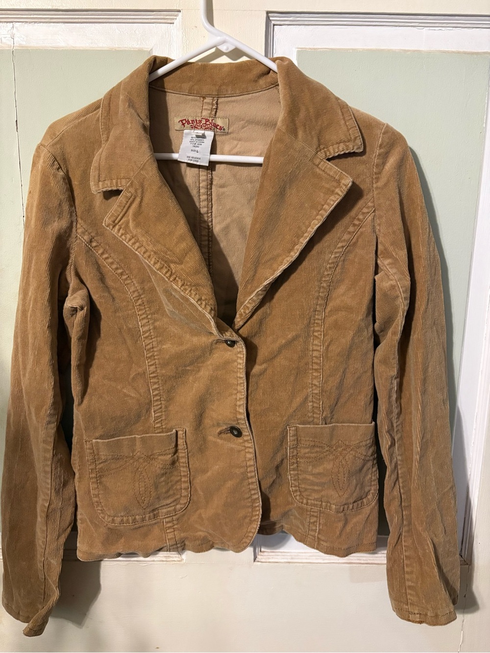 Paris Blues Tan Corduroy Blazer Jacket - Women